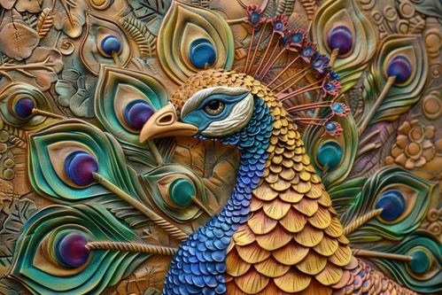 工艺品清新立体浮雕孔雀——海报设计欣赏