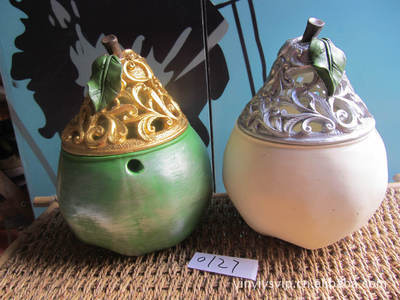 树脂工艺品批发 套二梨子罐家居摆饰（AZ0127）综合介绍